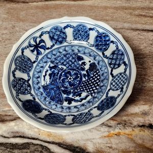 Blue and White Ajisai Bowl Made in Japan